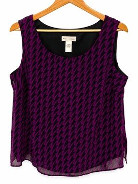 Anna Maxwell Purple Black Geometric Sleeveless Blouse 16WP Plus Petite
